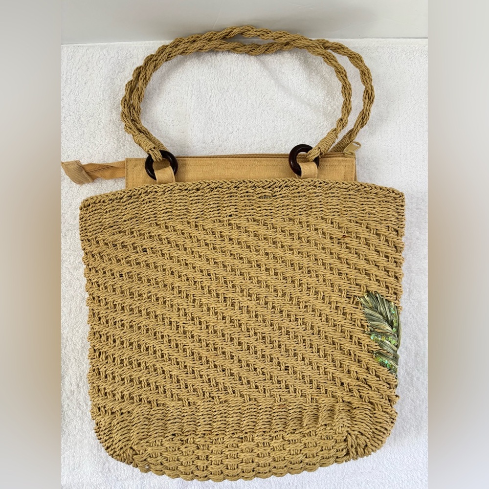 Cappelli Straworld Artisan Straw Tote – Hula Art & Tiki – NWT - Picture 4 of 5